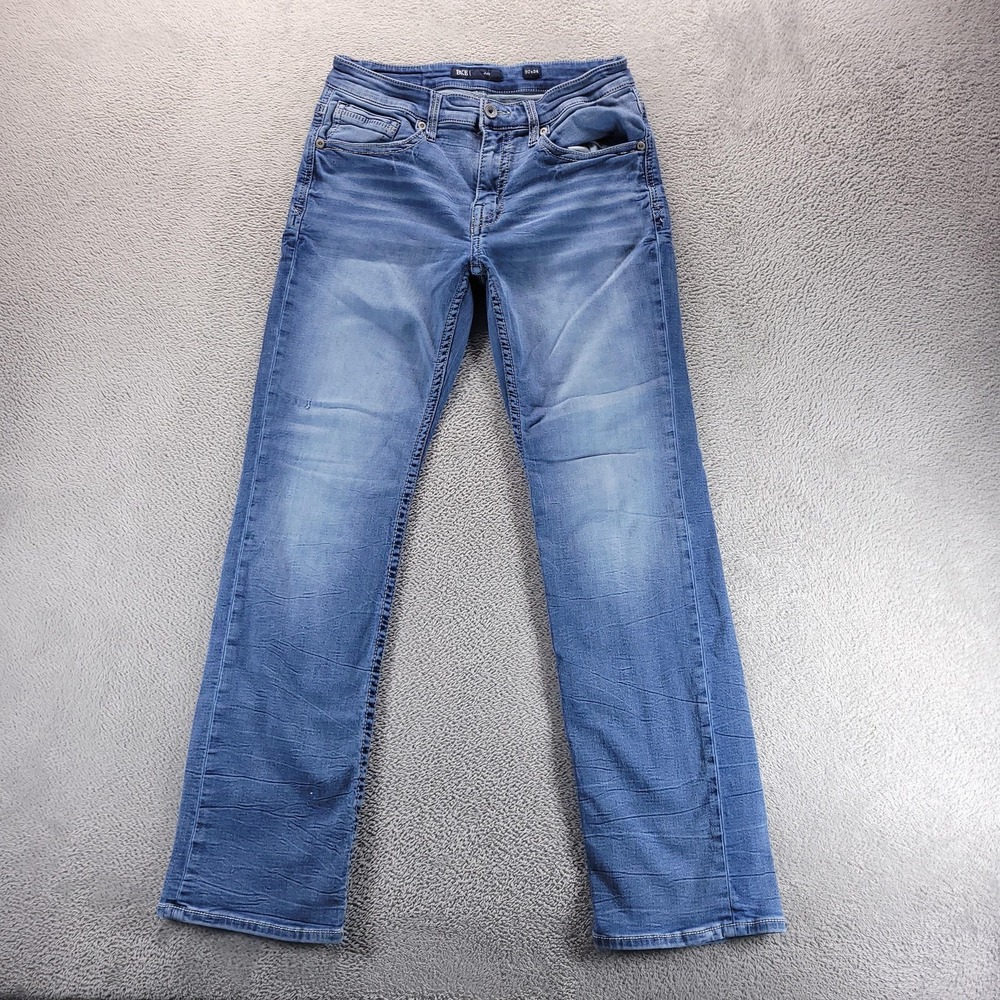 BKE Jake Jeans Mens 32x34 Blue Straight Light Wash Stretch Denim Comfort